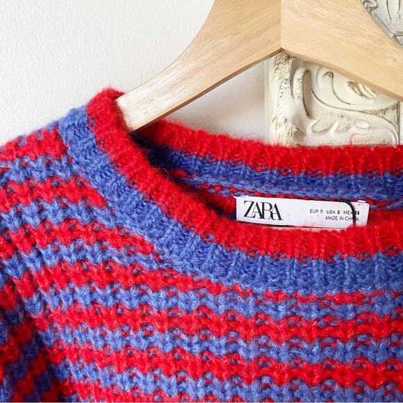 Zara Striped Knit Cropped Crewneck Sweater - Picture 5 of 14